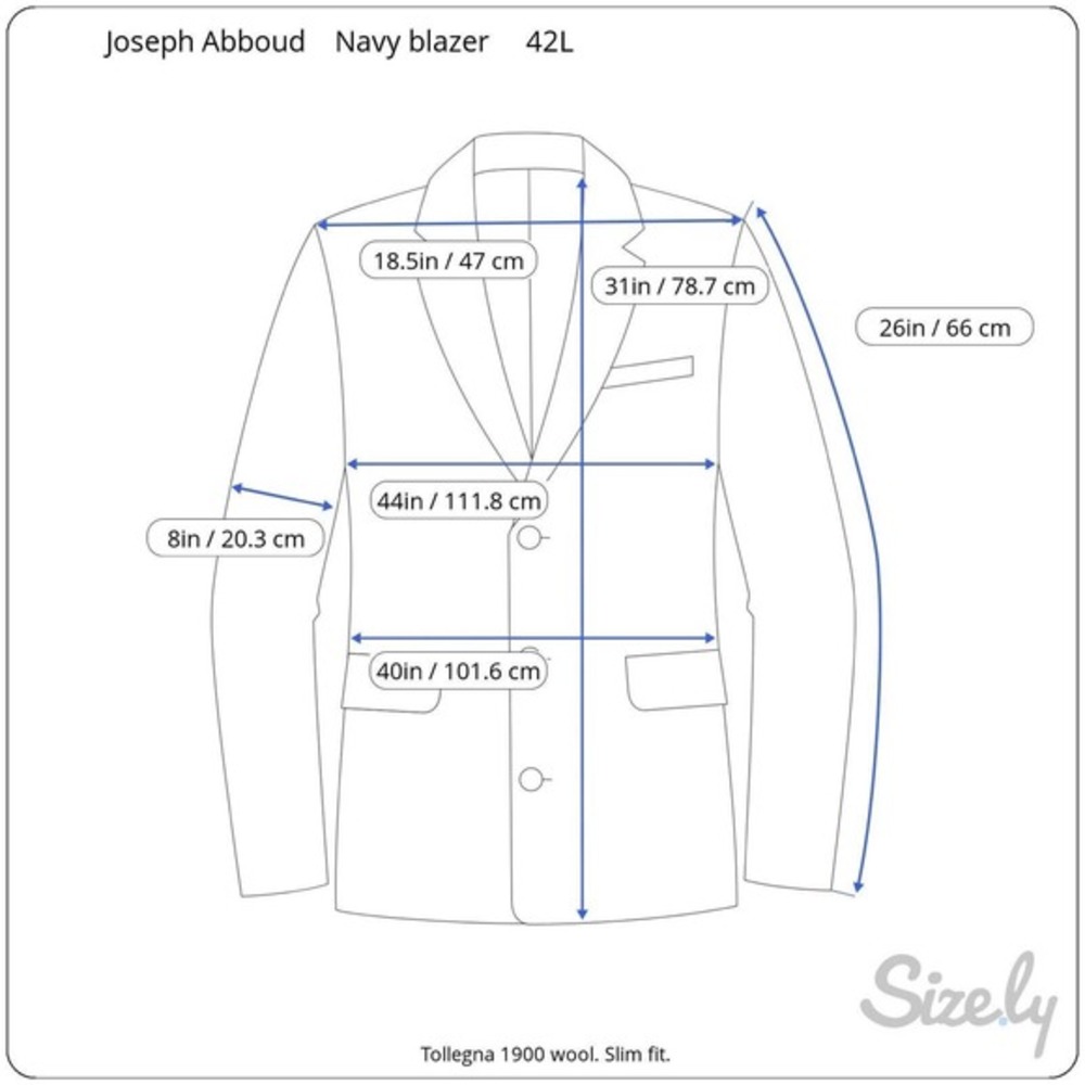 42L Joseph‎ Abboud Tollegro 1900 Sharkskin Blazer - Picture 12 of 12